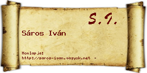 Sáros Iván névjegykártya